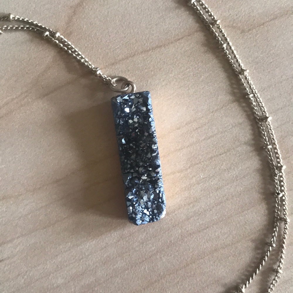 Long Gold Natural Gem Necklace